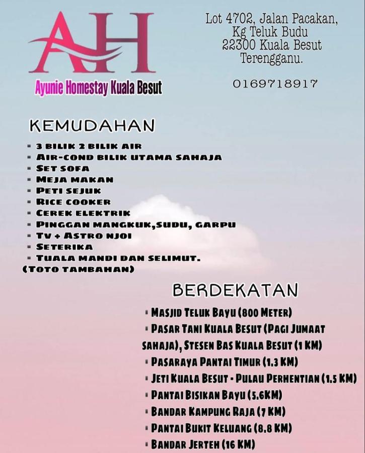 Ayuni Homestay Kuala Besut Terengganu Kampung Kuala Besut Exterior foto